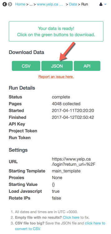 convert csv to json